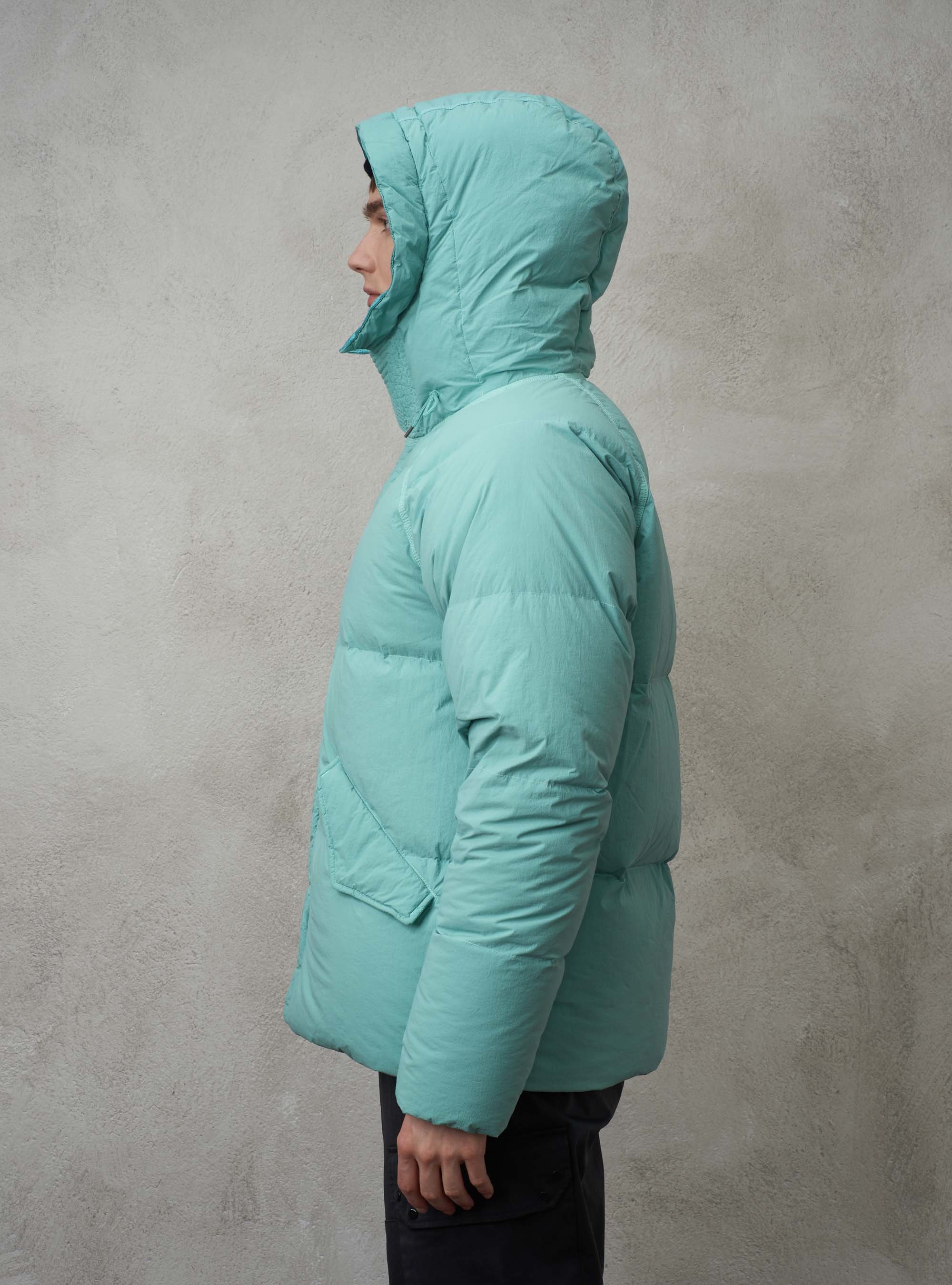 Ten C zip-up padded down jacket - Green